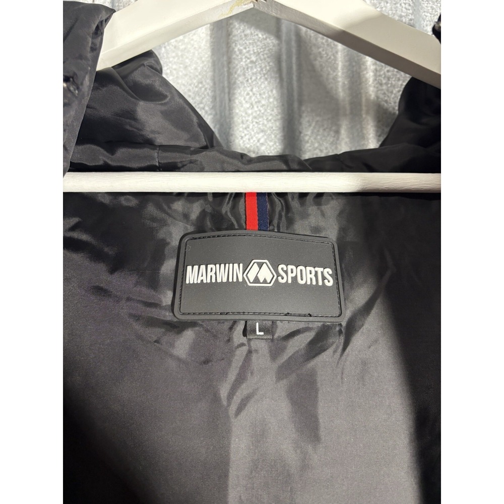 Marwin Sports Men Vest Large L Black Full Zip Hooded Sleeveless Gilet Pockets - Picture 6 of 11